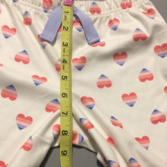New Carters Girls soft Fleece Hearts Pajama Pants Sweatpants Size 6 - Picture 8 of 9